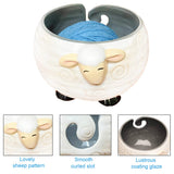 Weabetfu Sheep Ceramic Yarn Bowl Knitting Yarn Bowl Handmade Craft Knitting Bowls Crocheting and Knitting Supplies Organizer,Perfect for Mother's Day and Christmas Gift Weabetfu