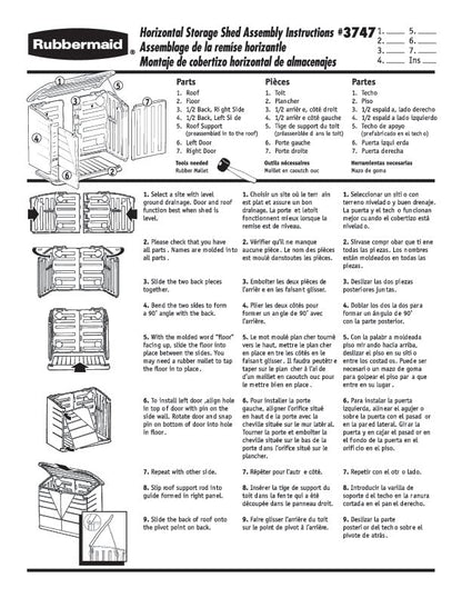 Rubbermaid Large Horizontal Resin Outdoor Storage Shed With Floor (5 x 4 Ft) Weather Resistant, Beige/Brown, Organization for Home/Backyard/Pool Chemicals/Toys/Garden Tools/Porch/Patio Cushio - WoodArtSupply