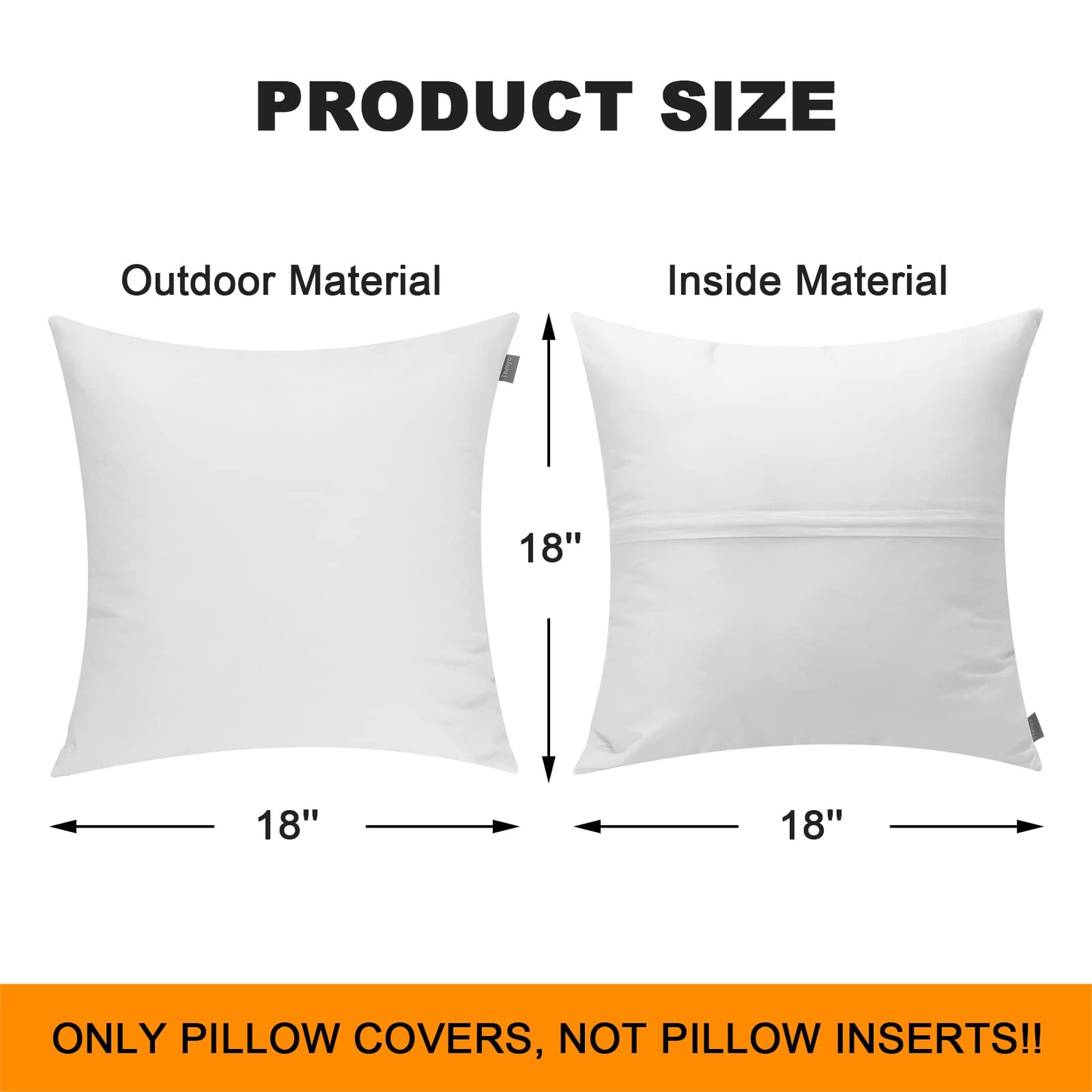 Thmyo 2 Pack 100% Cotton Solid Decorative Square Throw Pillow Covers DIY Throw Pillowcase Blank Sublimation Pillow Cases White Cushion Cover(18x18 inch, ONLY Covers,NO Pillow Inserts)