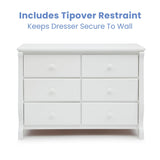 Delta Children Universal 6 Drawer Dresser with Interlocking Drawers - Greenguard Gold Certified, White Delta Children