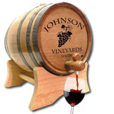 Personalized 10 Liter Oak Wine Barrel (2.5 gallon) with Stand, Bung, and Spigot | Small Wine Barrels for Home Aging | Engraved Custom Wine Barrel THOUSAND OAKS BARREL