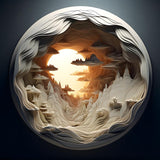 Bgraamiens Puzzle-Dawn- 3D Visual Dawn Inside a Cave 1000 Pieces Round Puzzle for Adult,Unique Puzzle Autostereoscopy Puzzle Hard Challenge Puzzle for Adult Bgraamiens