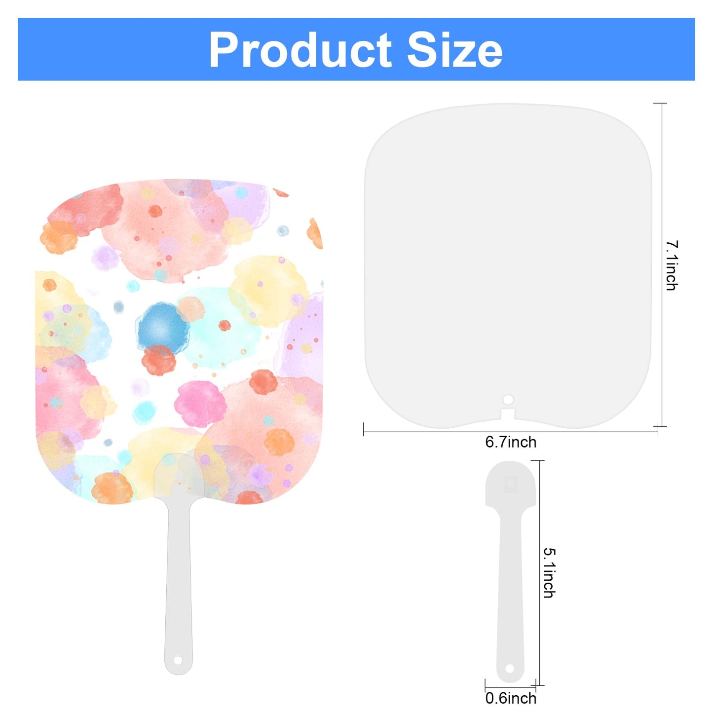 24 Pcs Sublimation Fans Blank, Church Fans Handheld Set, Double-Sided Sublimation Fan, Graduation Decorations, DIY Hand Fans for Church Parties and Wedding Fans for Guests