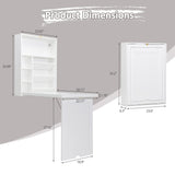 JAXPETY Wall Mounted Space Saving Desk Fold Out Convertible Desk Wood Floating Writing Desk with Storage Shelves Laptop Tabletop for Home Office, White JAXPETY