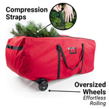 [Rolling Duffle Bag Tree Storage Bag] - Big Wheeled 9 Foot Christmas Tree Storage Bag for Artificial Trees up to 9 Feet Tall - Compression Straps to Secure Your Tree | EZ Roller by Santa's Bags Santa's Bags
