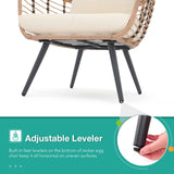 Patiorama Wicker Egg Chair Outdoor Indoor, Rattan Lounge Chair for Outside w/Legs Cushion, Basket Wicker Chair for Bedroom Living Room Front Porch Backyard Garden 350 lbs Capacity (Creamy White) Patiorama