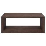 Henn&Hart 48" Rectangular Coffee Table with Open Storage Shelf for Living Room, Family Room, or Office, Alder Brown Henn&Hart