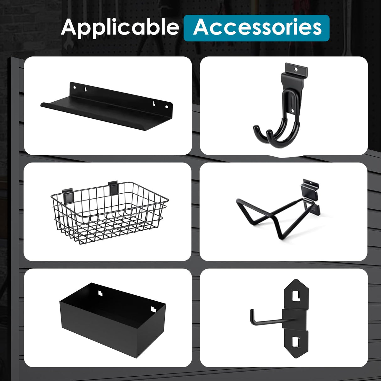 Brakki PVC Slat Wall Paneling 4x8 ft, Garage Organizer Storage System, Black Slatwall Panels for Garage Organization Product, Heavy Duty Wall Mounted Tool Storage for Home Brakki