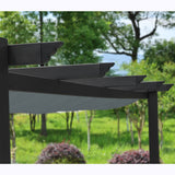 Aoodor 13 x 10 FT Outdoor Pergola with Retractable Shade Canopy, Dark Gray Matte Aluminum Frame, 4 Pieces Roller Shade Curtain, Grape Trellis Pergola for Patio Backyard and Deck - Dark Gray Aoodor
