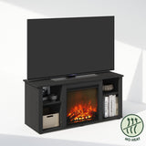 Furinno Jensen No Heat Decorative Electric Fireplace TV Stand, Entertainment Center for TV up to 55 Inch, Americano Furinno