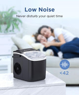 COWSAR Ice Maker Countertop, Portable Ice Machine with Self-Cleaning, 26.5lbs/24Hrs, 9 Bullet Ice Cubes in 6 Mins, Ice Basket and Scoop, Ideal for Home, Kitchen, Bar, Camping COWSAR