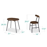 Best Choice Products 3-Piece Modern Oval Dining Table Set, Small Kitchen Dinette w/ 2 Chairs, Metal Frame, Curved Backrests - Dark Brown/Black Best Choice Products