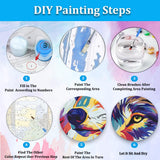 Artunion Framed Paint by Numbers Kit for Adults Beginners & Kids Ages 8-12,Wolf Head Paint by Number with Frame,Acrylic Paint by Numbers Kit on Canvas 10 * 10 Inch Without Easel Artunion