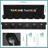 Topline Tackle 2 Set Vertical Fishing Rod Holders for Garage, Wall Mounted Fishing Pole Holders, Fishing Rod Rack for Storage 12 Rods Topline Tackle