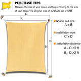 Outdoor Sun Shade Sail Canopy, 10' x 14' Rectangle Shade Cloth Patio Cover - UV Resistant Sunshade Fabric Awning Shelter for Deck Yard Garden Carport (Sand Color) DIIG