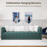 Anjetan 8 Pcs Sublimation Blank Banners, 11.8×17.7in Waterproof Canvas Custom Banners with Wood Sticks/Hanging Ropes/Traceless Nails, Paintable White Banner Signs for Indoor Outdoor Display Anjetan
