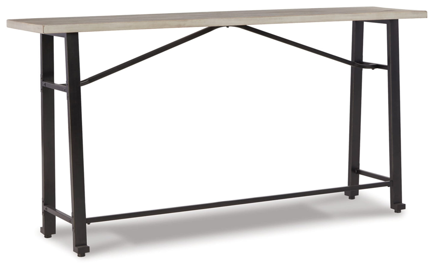 Signature Design by Ashley Karisslyn Urban Industrial Counter Height Long Table, Black & Beige - WoodArtSupply