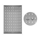 JZD Wood Top Workbench Tool Cabinet with 3 Pegboards and 22 Pieces Hooks & Tool Holders, Tabletop Steel Garage Workstation, Black & Grey JZD