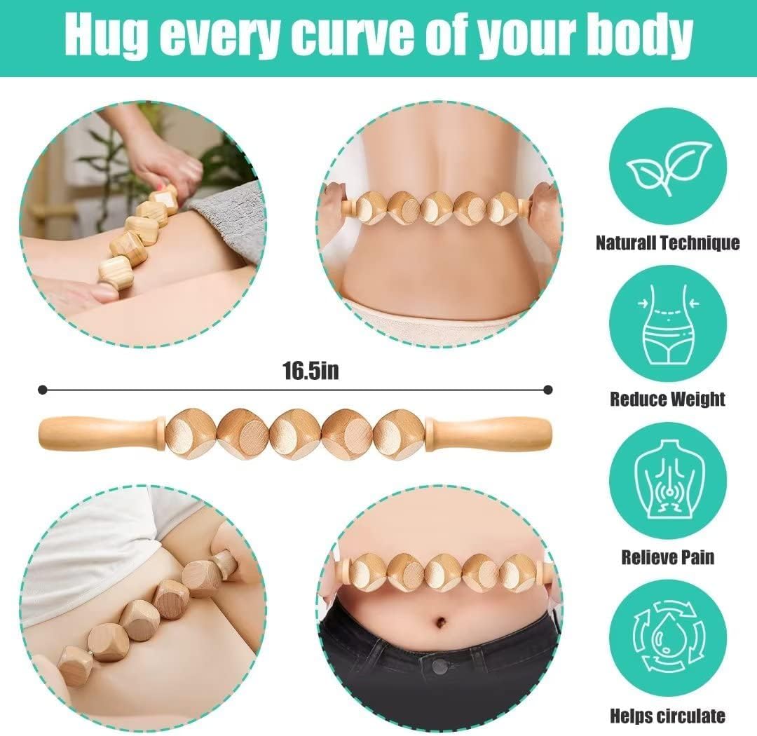 10-in-1 Wood Therapy Massage Tools Massager Wooden Massager for Body Shaping Massage Tool Set Wood Therapy Tools for Relieving Muscle Pain Body Lymphatic Drainage Massager JUANWAN