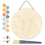 Figured'Art Paint by Numbers Kit for Adults on Wood Slice, 11.8in Diameter - Lion - Craft Art Painting DIY Canvas Figured'Art
