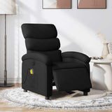 vidaXL Wingback Electric Massage Recliner Chair-Black Fabric-Home Theater Seating-Auto Adjust Foot/Backrest, Vibration Massage, USB Powered vidaXL