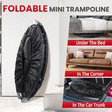 40" Foldable Mini Trampoline for Adults & Kids, Fitness Rebounder with U Shape Adjustable Foam Handle, Indoor Exercise Trampoline, Max Load 330lbs Anwick