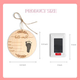 Wooden Baby Announcement Sign, Hello World Newborn Sign With Pen And Ink Pad, Birth Announcement Sign, Baby Name Announcement Sign Newborn for PDRYLY