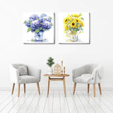 2 Packs Framed Flower Paint by Numbers Kit for Adults, Easy Acrylic Paint by Numbers on Canvas with Paints and Brushes, Small Flowers Arts and Crafts Kits for Home Wall Decor(8 * 8inch) Clendo