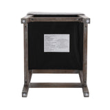 DM Furniture 27" Farmhouse Counter Height Bar Stools Set of 4 for Kitchen Island Midcentury Linen Upholstered Stool Chairs with Wicker Backrest and Wood Legs for Home Bar/Dining Counter/Patio, Grey DM Furniture