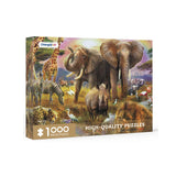 1000 Pieces African Animal Puzzles Jungle Scene African Beasts Elephant Jigsaw Puzzle for Adults Animal World Jigsaw Puzzles Home Decoration School Supplies Jigsaw Puzzles 1000 Pieces for Adults CHengQiSM