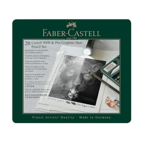 Faber-Castell Graphite Pencil Pitt Mat - 8pcs. and 9000 8pcs. in tin Faber-Castell
