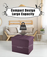 Docvania Ottoman Storage Ottoman Foot Rest Stool Foldable Bench with Storage Student Dormitory Bedroom and Entryway Storage 17 X 13 X 13 Docvania