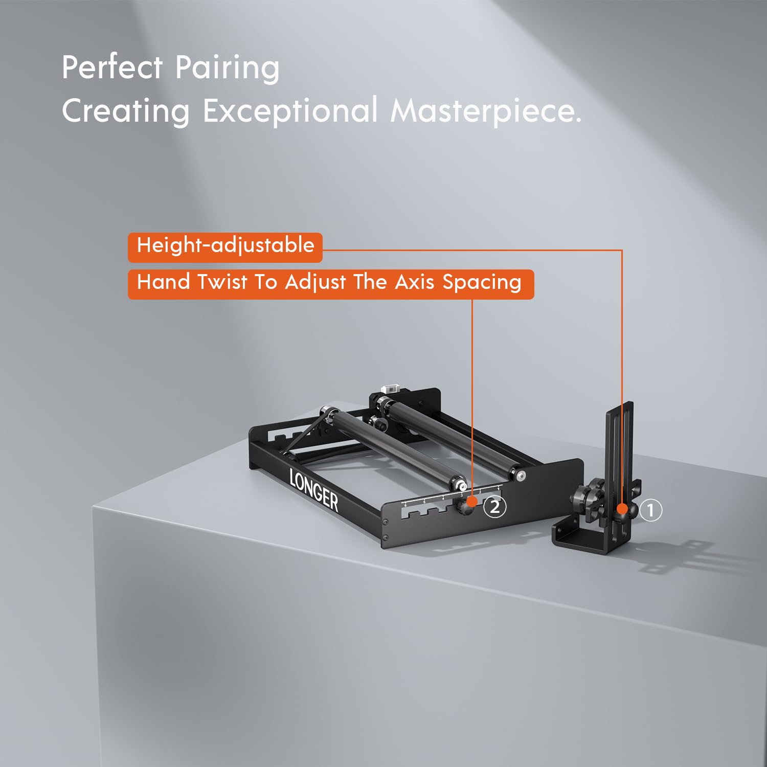 Longer Ray5, B1 and Most Laser engravers, Y-axis Rotating Drum Engraving Module for Engraving Cylindrical Objects, Wine Glasses, Glasses - WoodArtSupply