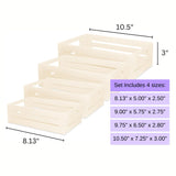 Wooden Tray - Set of 4 Wooden Tray with Handles Small Wood Crates Wooden Trays for Crafts Wood Crates for Display Small Wooden Pallets Apple Crates Wood Trays for Crafts Unfinished Wood Crate Nesting AoneFun