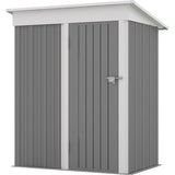 Patiowell 5x3 FT Outdoor Storage Shed, Garden Tool Shed with Sloping Roof and Lockable Door, Metal Shed for Backyard Garden Patio Lawn, Gray Patiowell
