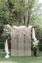 GCOVELIS Boho Curtains for Bedroom Macrame for Windows Living Room Boho Decor Large Macrame Wall Hanging Beaded Curtain for Doorway Closet Curtains Wedding Backdrop, 1 Panel 52''W x 72''L GCOVELIS