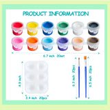 Vivixin 300Pcs Mini Acrylic Paint Set, 20 Set 12 Colors Acrylic Paint Bulk With 40pcs Brushes and 20pcs Palettes, Acrylic Paint Strips for Kids&Adults, Perfect for Birthday Party Home Classroom Favors Vivixin