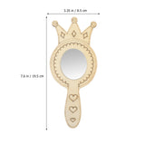 TOYANDONA 8 Pack Wooden Mirror Craft for Kids - Decorate Your Own Princess Mirror Unfinished Wood Handheld Crafts DIY Wooden to Paint for Activities Party Favors TOYANDONA