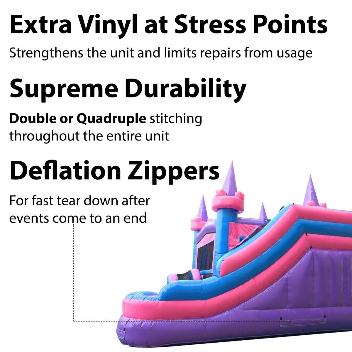 TentandTable Inflatable Bounce House Water Slide for Kids 5-12 Large, Commercial Grade Bouncy Castle for Adults, Jump House, Includes Electric Air Blower, 19' L x 18.5' W x 16' H, Pink Modular TentandTable