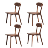 Hymus 100% Solid Oak Wood Dining Room Chairs - Practical Kitchen Chairs for Dining Room, Kitchen, Living Room (4, Walnut) Hymus