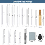 AGPTEK 48 PCS Sketch Drawing Tools, 20 Blending Stumps Set and 2 Sandpaper Pencil Sharpeners, Pencil Extension, Erasers,20 sponge replacement heads & 1 Felt Bag for Student Sketch Drawing Accessories AGPTEK