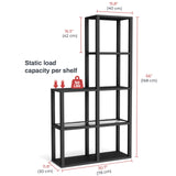 VILICK Display Shelf with LED Light Standing Floor Lamp with Glass Storage Shelves for Collectibles, 5 Tier Tall Corner Shelf Open Curio Cabinet for Living Room, Bedroom, Office, Home Decor VILICK