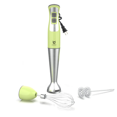Immersion Hand Blender, UTALENT 3-in-1 8-Speed Stick Blender with Milk Frother, Egg Whisk for Coffee Milk Foam, Puree Baby Food, Smoothies, Sauces and Soups - Green UTALENT