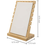 MyGift Bamboo & White Panel Jewelry/Necklace Tabletop Display Boards, Set of 2 MyGift