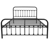 NEEBIRGELIA Black Metal Bed Frame Queen Size with Headboard and Footboard Single Platform Mattress Base,Metal Tube and Iron-Art Bed（Queen,Black） NEEBIRGELIA
