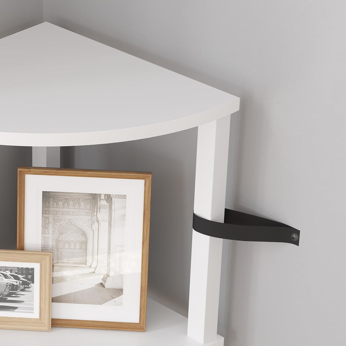 VIMBER Corner Shelf, 5-Tier Corner Bookshelf, Industrial Corner Ladder Shelf, Modern Display Shelf for Living Room, Bedroom, Kitchen, Home Office, White UJSJ001W VIMBER