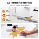 VEVOR Floating Wall Mount Computer Desk Socket and 70.9 in (1.8 m) Power Cord for Home Office, Space Saving with Storage Shelves and Cubby, White VEVOR