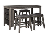 Signature Design by Ashley Caitbrook Rustic Counter Height Dining Table with Storage, Dark Gray Signature Design by Ashley