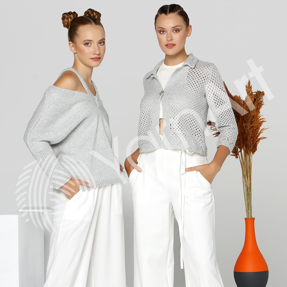 YARNART Manhattan - Glittery Knitting Yarn, Sparkle Yarn, Shiny Metallic Yarn, Wool Yarn, Acrylic Yarn, Fantasy Yarn, 1.76 Oz, 218.72 Yds (902) YarnArt