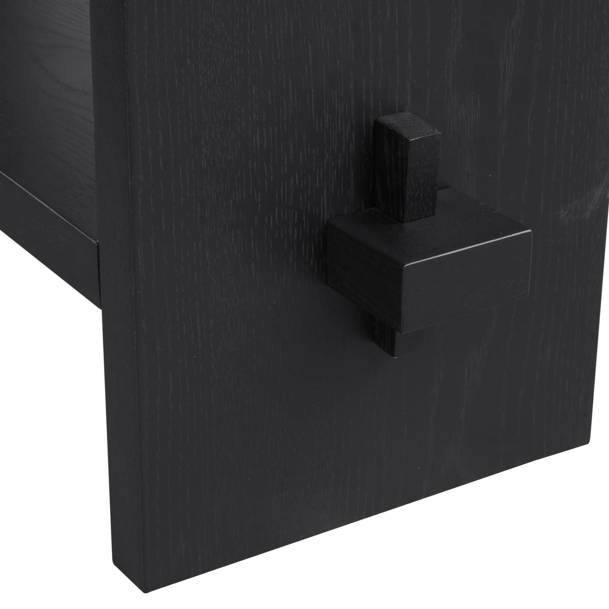 Nathan James Virgo Wood Accent Storage Console Sofa Table, for Entryway, Hallway or Living Room, Reclaimed Black Oak Nathan James